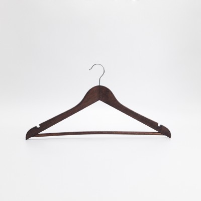 Custom rustic coat grey wood hangers for clothing store