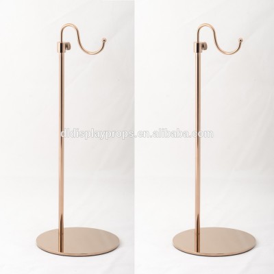 DL697 Luxury bag display rack/fashion display shelf/steel bag rack fashion bag rack for display with round Mirror base rack