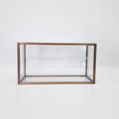 DL779 High quality Acrylic material Display Box for jewelry/bag, Rose gold color frame tray for jewel